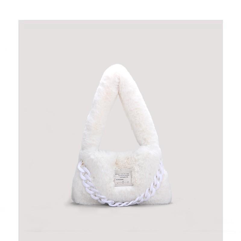 

Fluffy Bag Women s 2025 New Style Cross-section Portable Single Shoulder Soft