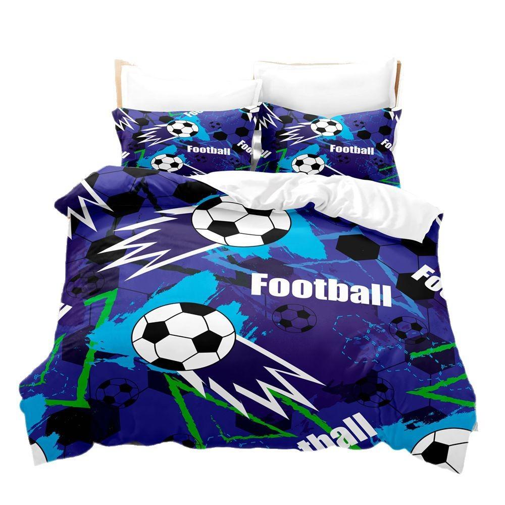 3d Digital Printing Football Three-piece Quilt Cover Set
