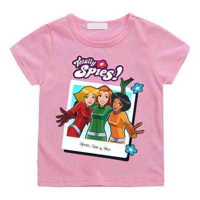Totally Spies Photo Frame Group Photo T-shirts Cartoon Print Cotton Tshirt Children's Cartoon Boys Girls T Shirt