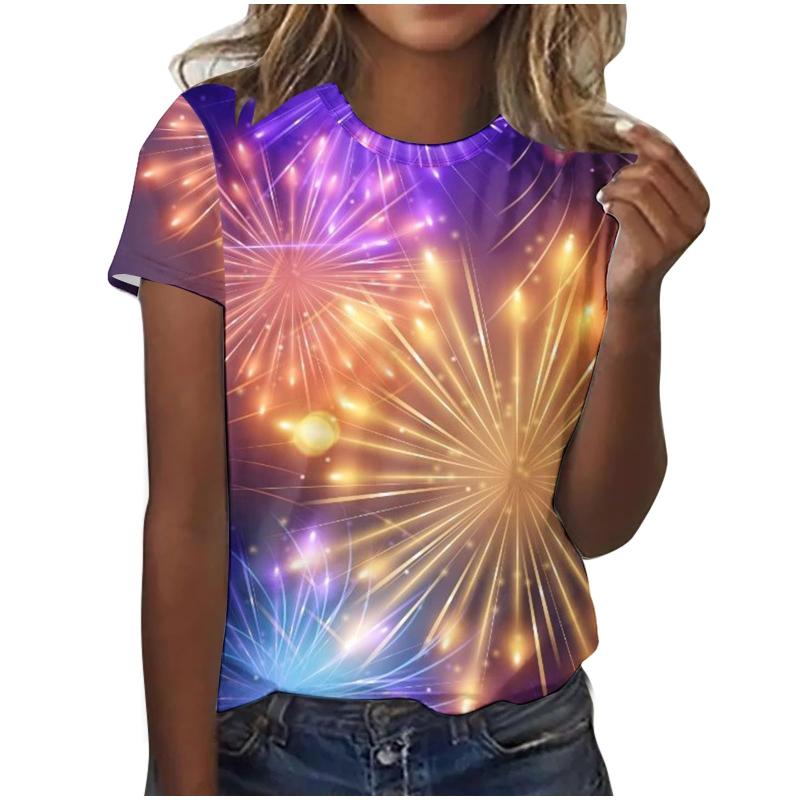 Color Heart Star 3D Print T-Shirts Women Fashion Casual Short Sleeve T Shirt Y2k Harajuku Streetwear Tees Top Female Clothing