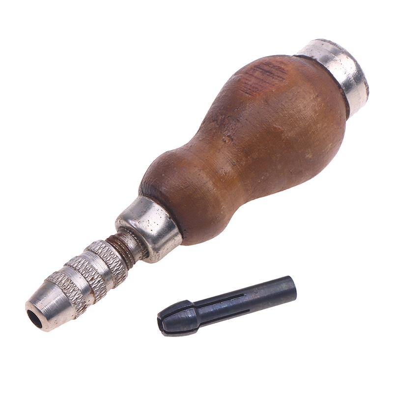 Jewelry Craft Handle Pin Vise Vice Wooden Handle With Chuck Wrapping Drill Tool