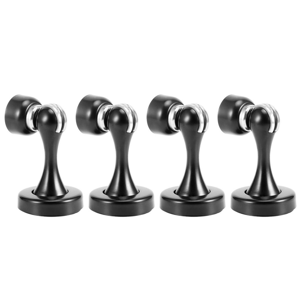 4er Set Edelstahl Magnetischer Türstopper Boden Wand Saug Türstopper (Schwarz Verdickt)