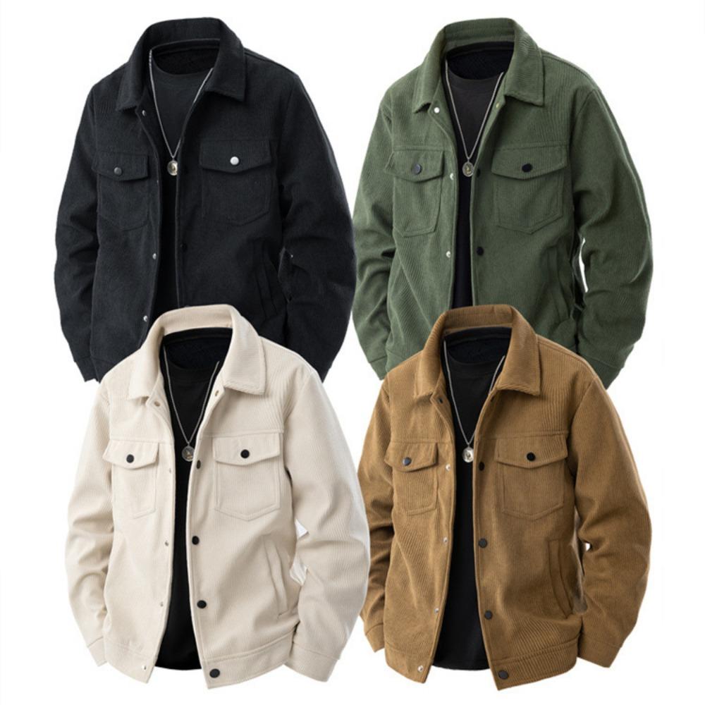 2025 Stylish New Men Corduroy Jackets Comfortable Windproof Male Clothes Casual Turn-down Collar Jacket Coats Plus Size Multiple Colors