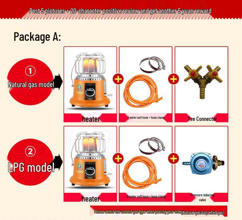 Burner Emperor Natural/Liquefied Gas Energy-Saving Fireplace Heater: New Model for Household Heating