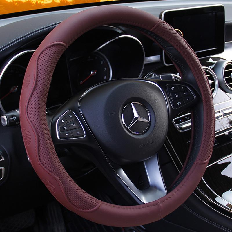 Leather Print Steering Wheel Cover for Junwei, Yinglang, Kaiyue, Encore, Weilang, All-Season Handle Wrap