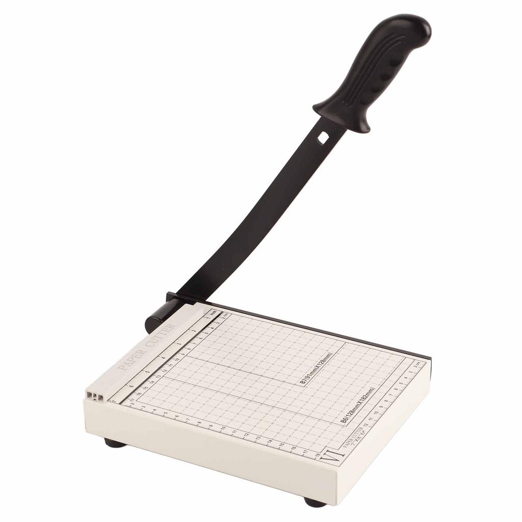Manual Paper Cutter Accurate Clean Cutting A5 Paper Trimmer with Arc Handle Positioning Ruler for School Office Steel