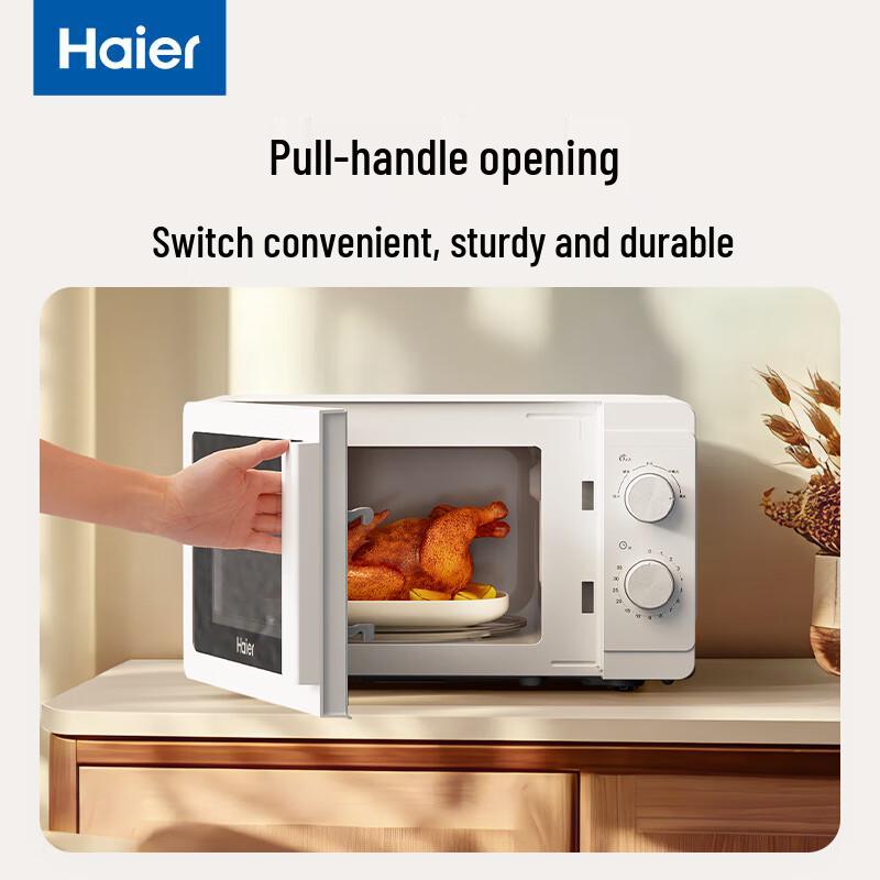 HAIER 20L ixcham mikroto'lqinli pech, aylanadigan stolcha va tugmali boshqaruv