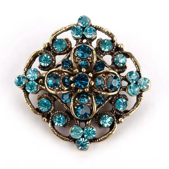 Baiduqiandu Brand Crystal Rhinestones Flower Pins And Brooches For Women Dress Party Or Diy Wedding Bouquets Jewelry