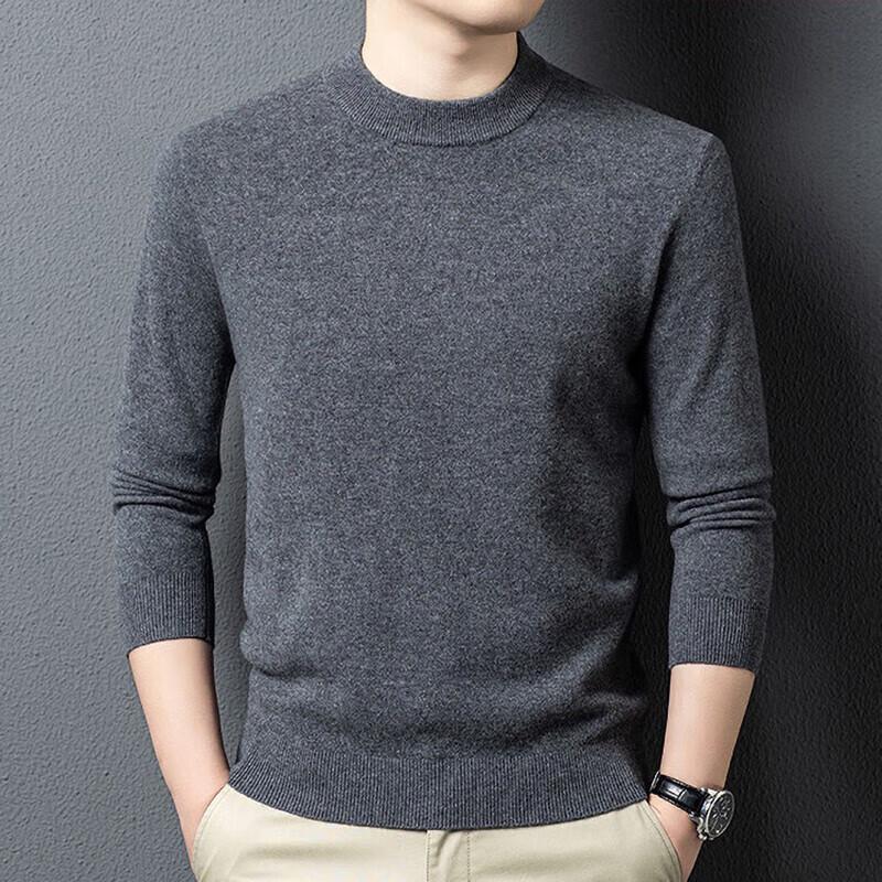 

Hengyuanxiang Men s Round Neck Cashmere Wool Blend Sweater HYXT6549 XL