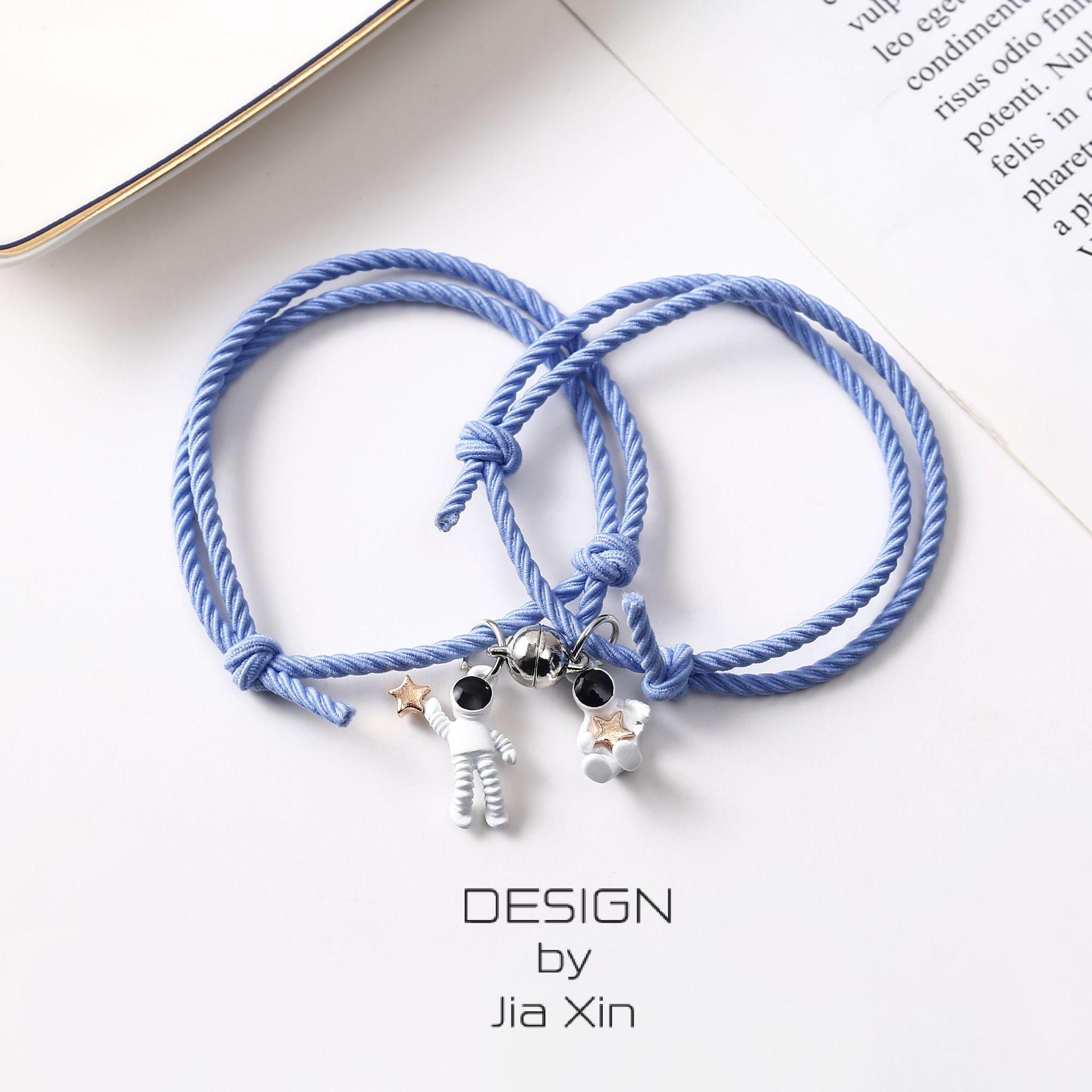 

RUI RUI YU 2 шт., браслет со звездами астронавта для женщин, влюбленных, пара, магнит, Шарм, женские и мужские парные украшения для дружбы