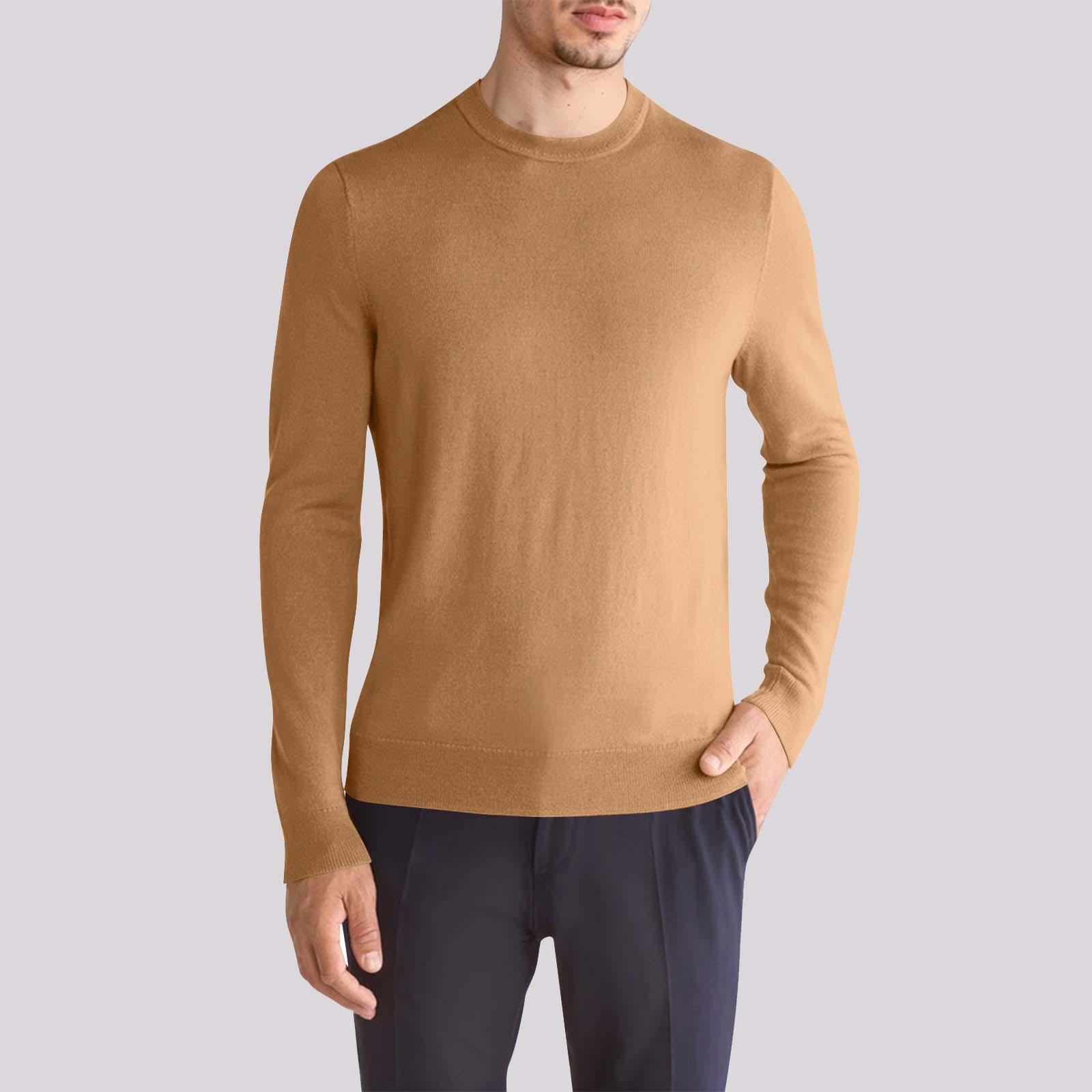 

Шерстяной топ с длинным рукавом, повседневный свитер с круглым вырезом, свободный воротник, шерстяной топ XL жёлтый