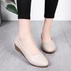 2019 summer new women's single shoes slope heel round head beanie shoes middle heel working mother shoes tide