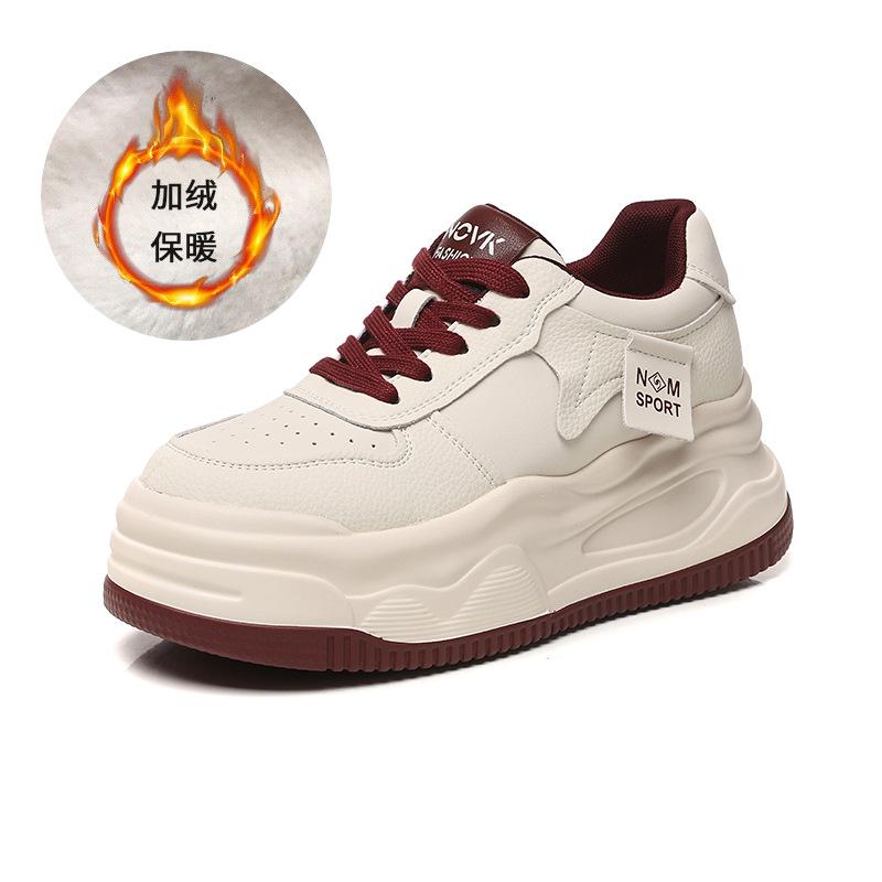 

Autumn and winter cotton-added sports shoes women s shoes running shoes women s casual round head thick-soled heightening shoes 40