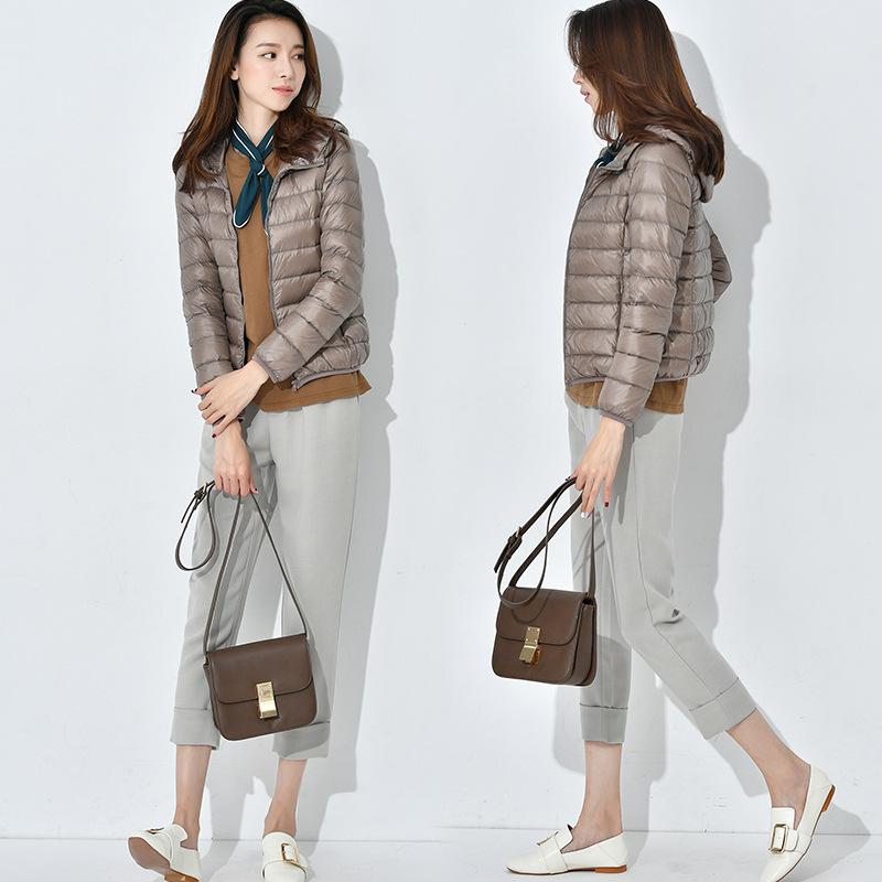 Winter Ultra-thin Down Jacket Women's Light and Short Slim-fit Hooded Large-size Ultra-light and Fattened Couple Slim-fit Jacket