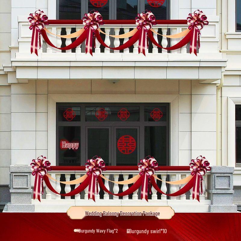 Double Happiness Floral & Balloon Wedding Decor Set for Outdoors and Staircases
