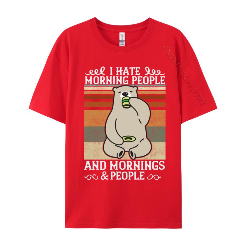 Odio i mattinieri e le mattine e le persone Caffè Orso T-shirt Casual Divertenti Casual Unisex T-shirt Regalo T-shirt
