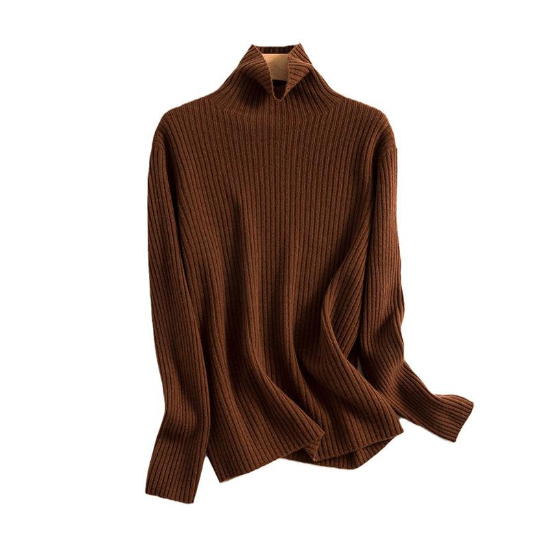 

Seamless forming wool sweater women s 0 pure wool pit strip casual thin pullover turtleneck knitted bottoming shirt women s autumn L