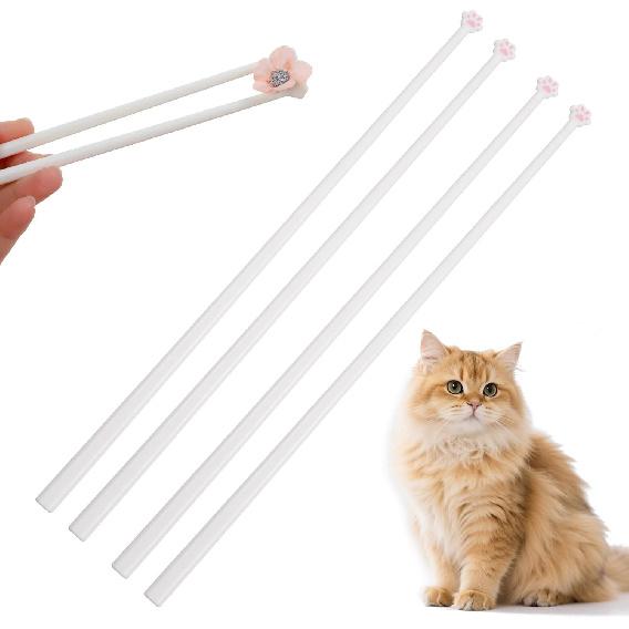 2 Pairs Cute Cat Paw Chopsticks - Reble Kitty Themed Cute Chopsticks with Fun Design, Cat Themed Birthday Gifts for Girlfriends & Daughter