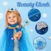 Girl's Princess Role Play Set: Cape, Magic Wand, Crown, and Ring