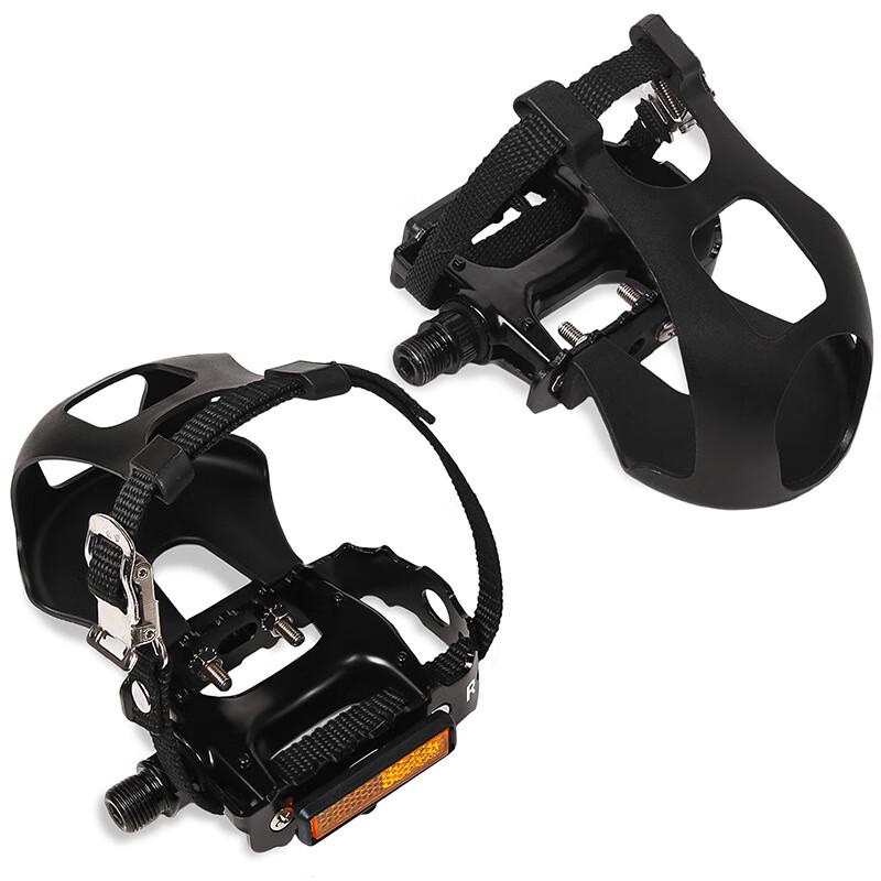 GEETHA Aluminum Alloy Road Bike Pedals with Toe Clips
