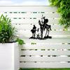 1 Stück 2D Flach Don Quijote Sancho Pansa Metall Wandkunst Schwarze Silhouette Dekorative Plakette für Wohnzimmer Arbeitszimmer Flur