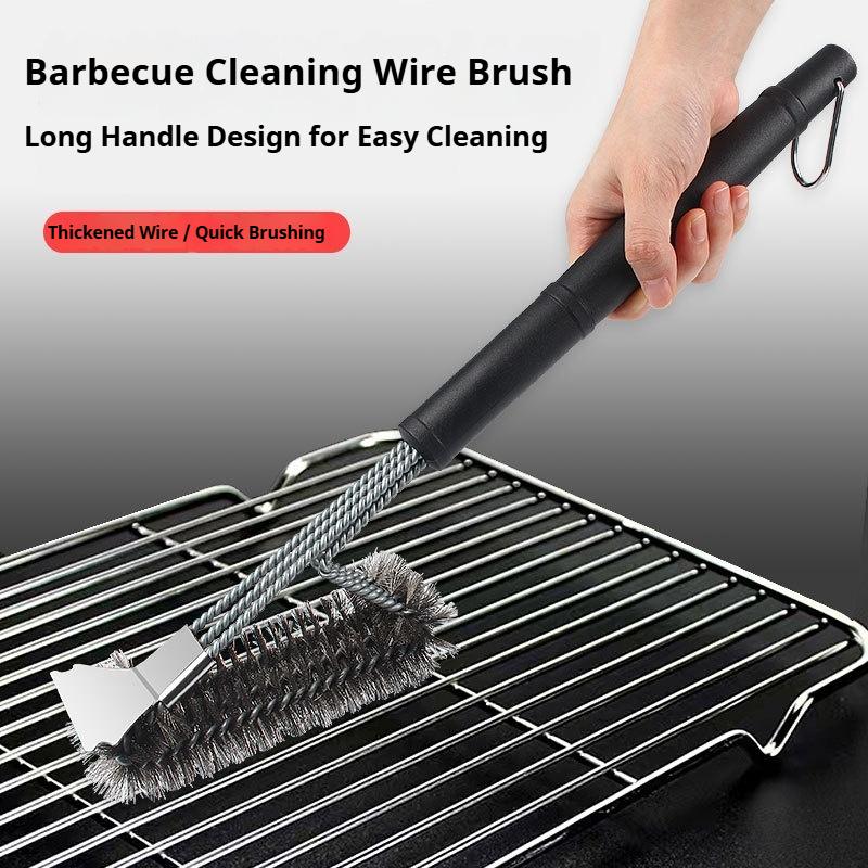 Griglia per barbecue Spazzola per barbecue Strumento pulito Accessori per griglia Setole in acciaio inossidabile Spazzole per pulizia antiaderenti Accessori per barbecue