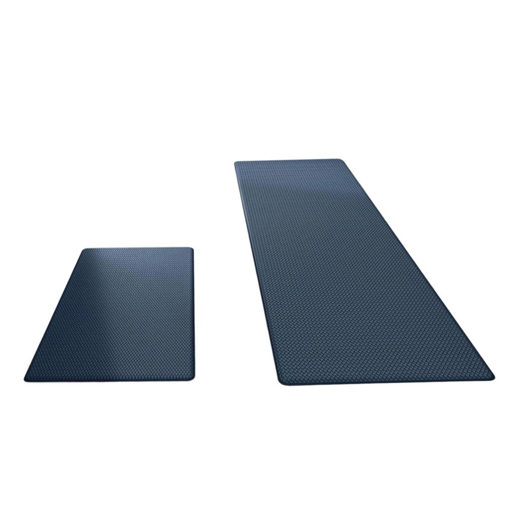 2 Pack PVC Kitchen Floor Mats Thickened Long Strip Leather Texture Waterproof Anti-Slip Oil Resistant Washable Floor Mats for Home Use
