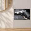 Vintage Handgun Metal Tin Sign 12x8 inch Retro Wall Art for Home Bar Garage Decor