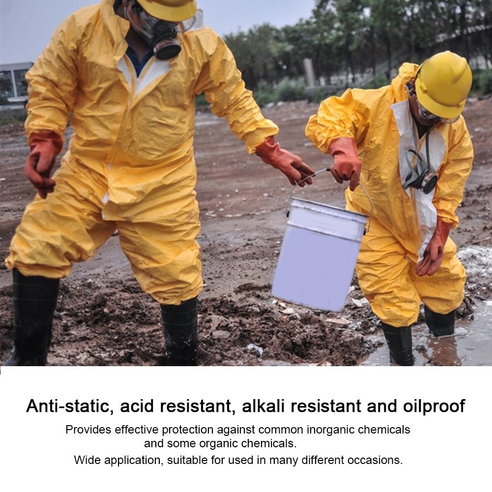 3085T Yellow Protective Coverall Anti Static Chemical Acid Alkali Oil Protection Suit(XXL)