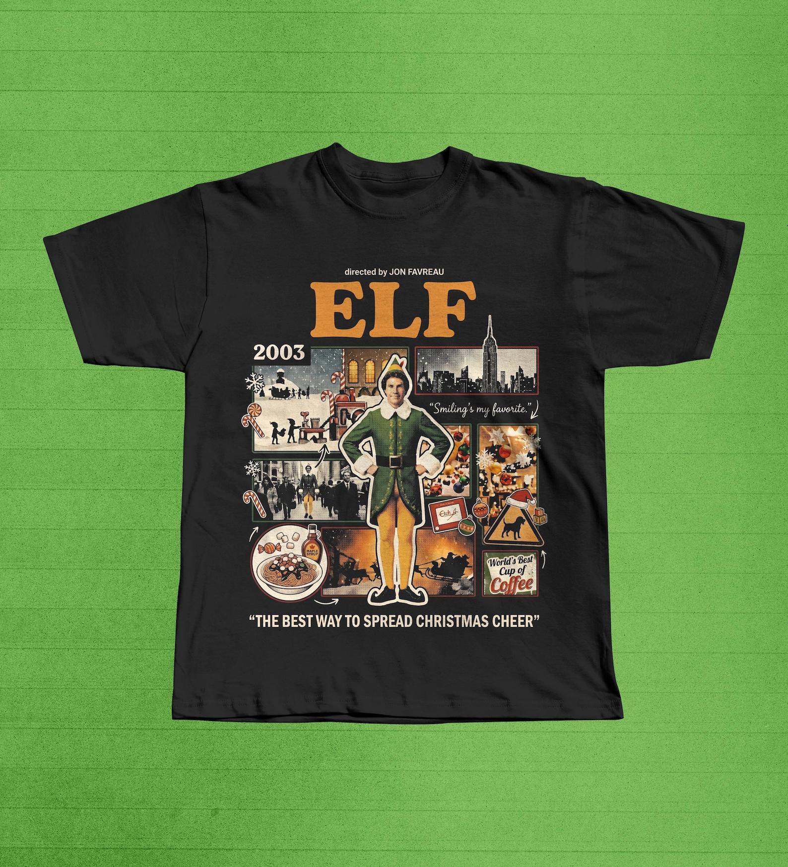 Elf Movie Shirt, Vintage Christmas Film Tee, Buddy the Elf Holiday Gift L