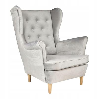 Diana Scandinavian Family Furniture Wing Chair Velvet Velvet Crystals