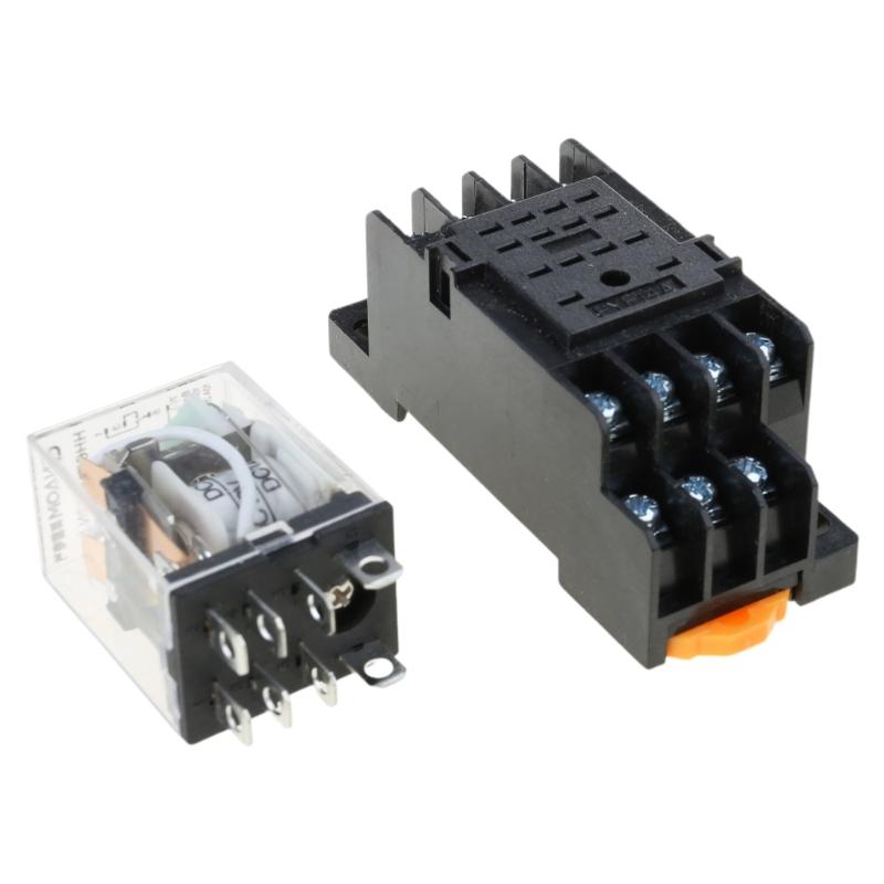 12V 10Amp Intermediate Relays with 8 Pin Socketed Base Coils Power Relays for Industrial Control and Electronic Device