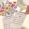 Blumenvase Kalender 2026 Floraler Schreibtischkalender mit Holzfuß Blühender Blumen Monatskalender für Zuhause Büro Schule