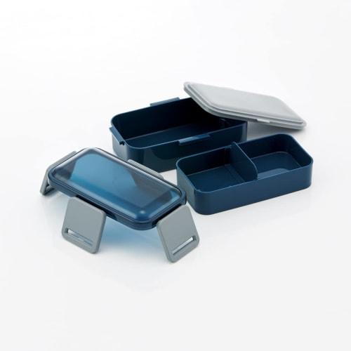 Skater Bento Box, Midnight Blue, 850ml, Antibacterial, Fluffy, 2 Tiers, Large Capacity, For Men, Made in Japan, PFLW9AG-A