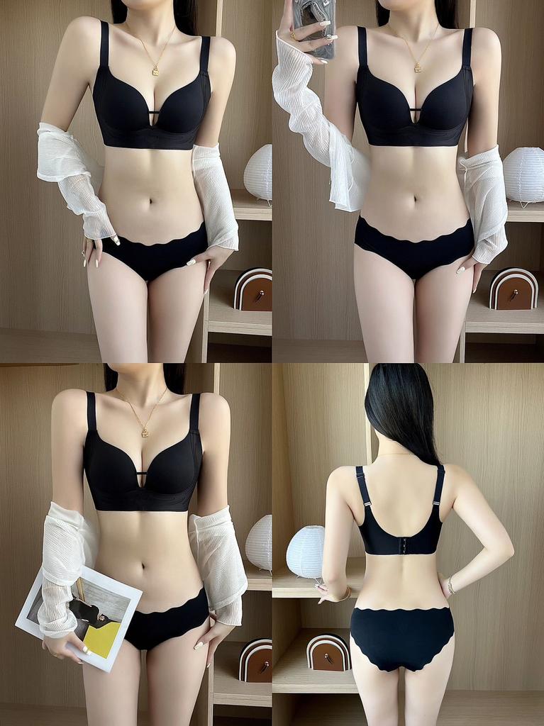 8 Hollow Soft Support Lifting Cup, No Trace and No Feeling To Gather Underwear, Upper Support To Collect Secondary Breasts, Anti-sagging Bra Set
