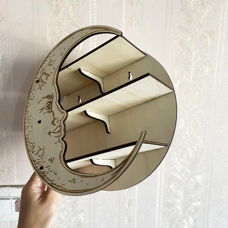 Neues Präsentationsregal, wandmontiertes, mehrfarbiges Aufbewahrungsregal, Schlafzimmer-Aufbewahrungsregal, Haushaltsgegenstände aus Holz