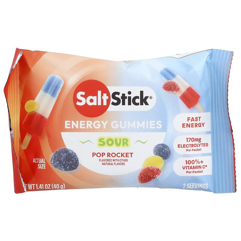 Energy Gummies, Sour Pop Rocket, 10 Packets, 1.41 oz (40 g) Each
