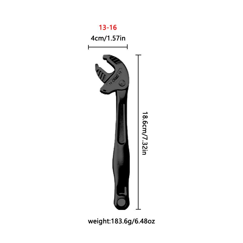 Black Industrial-grade Crab Claw Quick-adjustment  Serrated Claw  Chrome-molybdenum Steel Crab Claw Wrench
