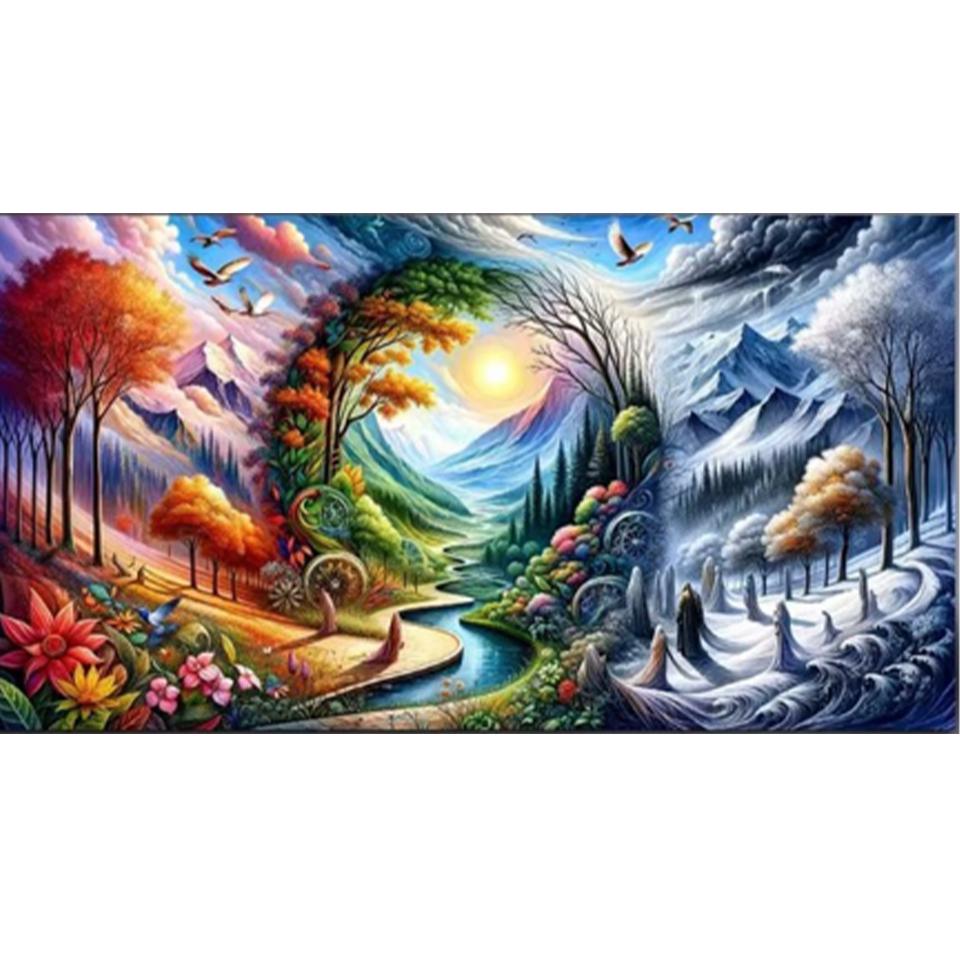 Wonderland Beautiful Landscape Diamond Painting Large New Full Square Diamond Mosaic Colorful Scenery Embroidery Home Decor