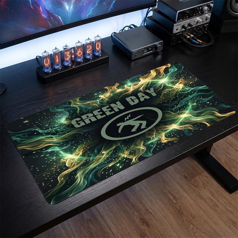 Green Day Druck Großes Mauspadd Glatte Oberfläche Anti?Rutschfeste Schreibtischmatte für Gaming, Büro, Laptop-Dekoration