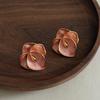 Natural cascading petals flower stud earrings temperament versatile niche design exquisite elegance unique fashion earrings