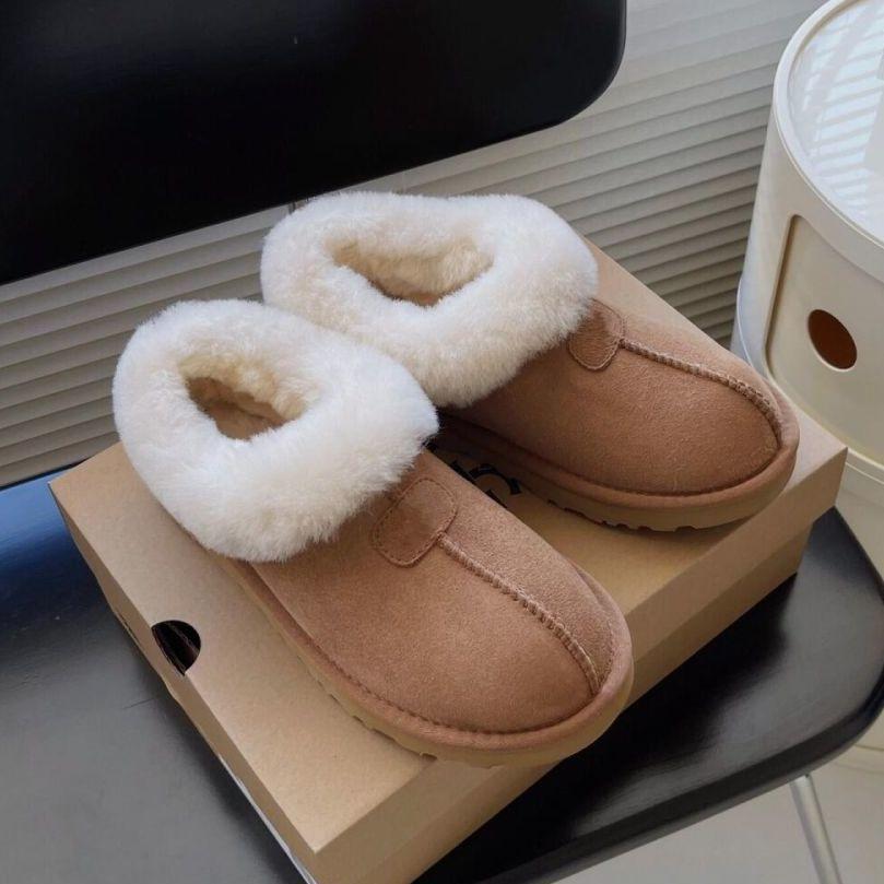 2025 nya pälsfodrade snöstövlar dam fleece halkfria förtjockade varma låga korta heltäckande bomullsskor vinter