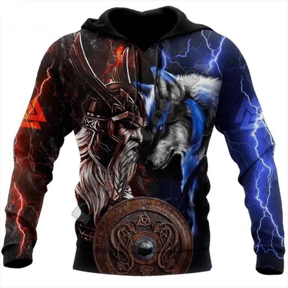 Funny 3D Animal Print Hoodie For Men Fashion Tiger Wolf Pattern Oversized Sweatshirts Autumn and Winter Casual Clothing Pullover