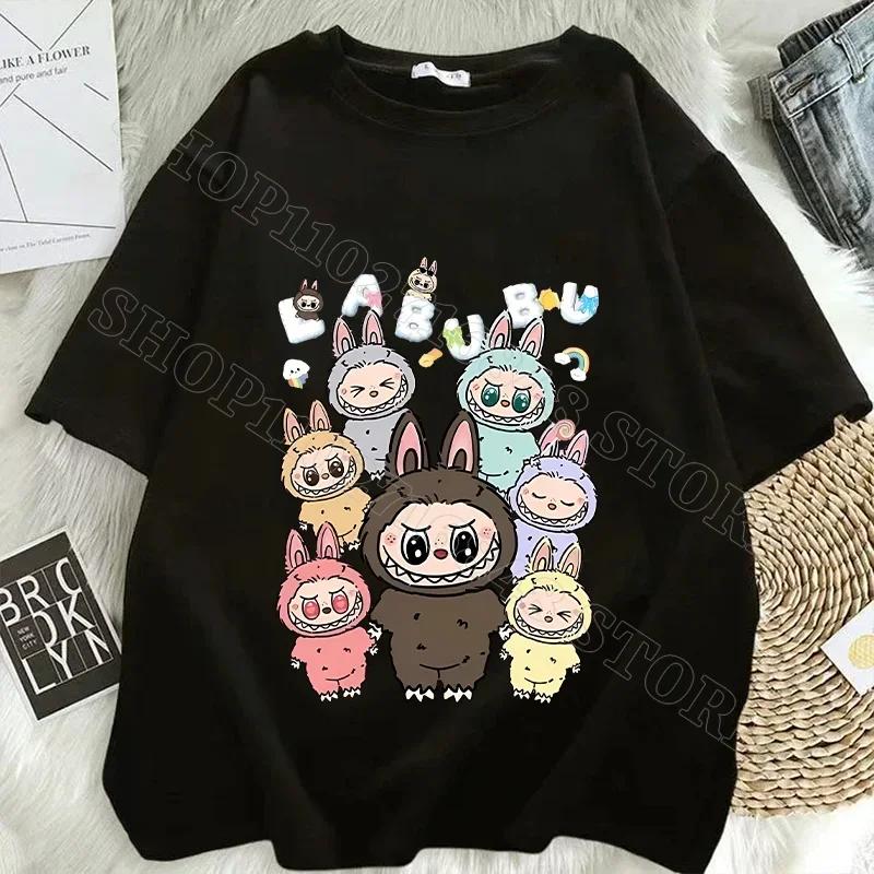 Women Labubu Adult Sweethearts Clothes T Shirts Girl Cartoon Anime Graphic Print Shirt Fashion Tops FeUnisex Birthday Party Gifts