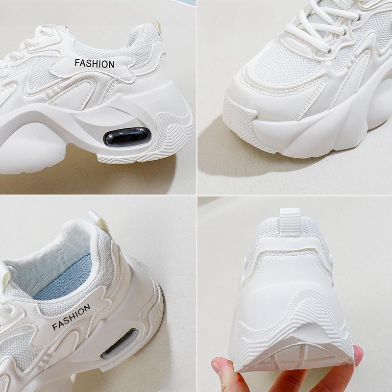 Síťované nízké boty táta Dámské Podzimní Novinka Prodyšné Studentské Sportovní Výška Zvyšování Volný čas