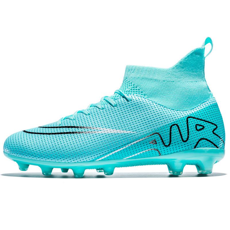 Nailed artificial turf football shoes training leather feet men's and women's shoes nailed students broken high-top teenagers and children's price