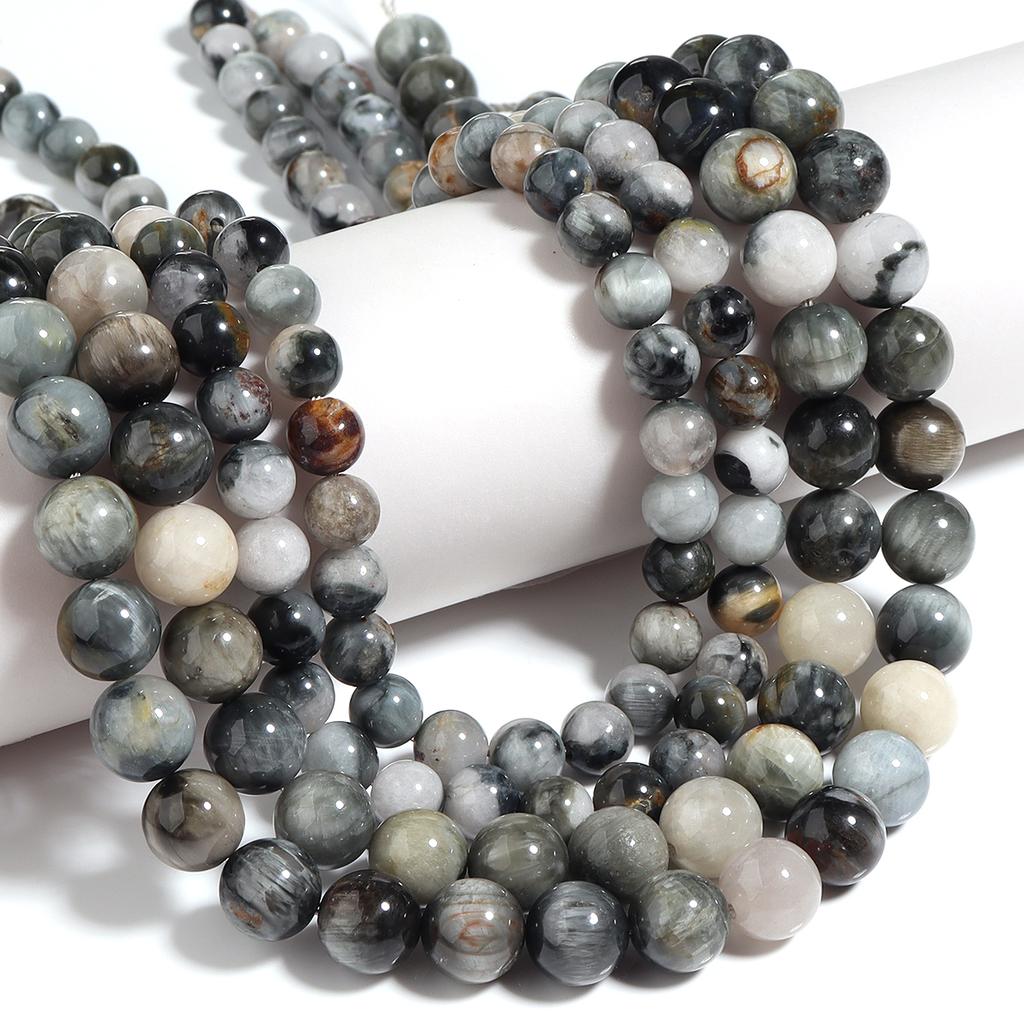 6 8 10mm Natural Stone Beads Eagle Eye Round Loose Spacer Gemstone Beads For Jewelry Making DIY Bracelet Necklace Accessories
