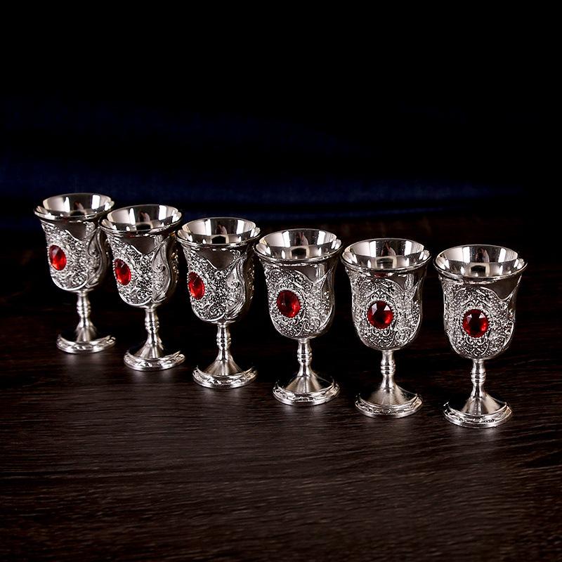Wine Set Household European Baijiu One-bite Cup Small Eight-piece Set Personalized Small Wine Glass Holder Wine Set Creative Ornament