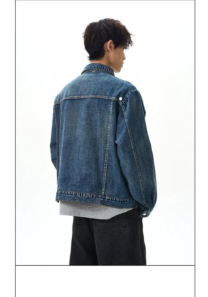 American Retro Washed Denim Jacket - Trendy Loose Deconstructed European Style Outerwear