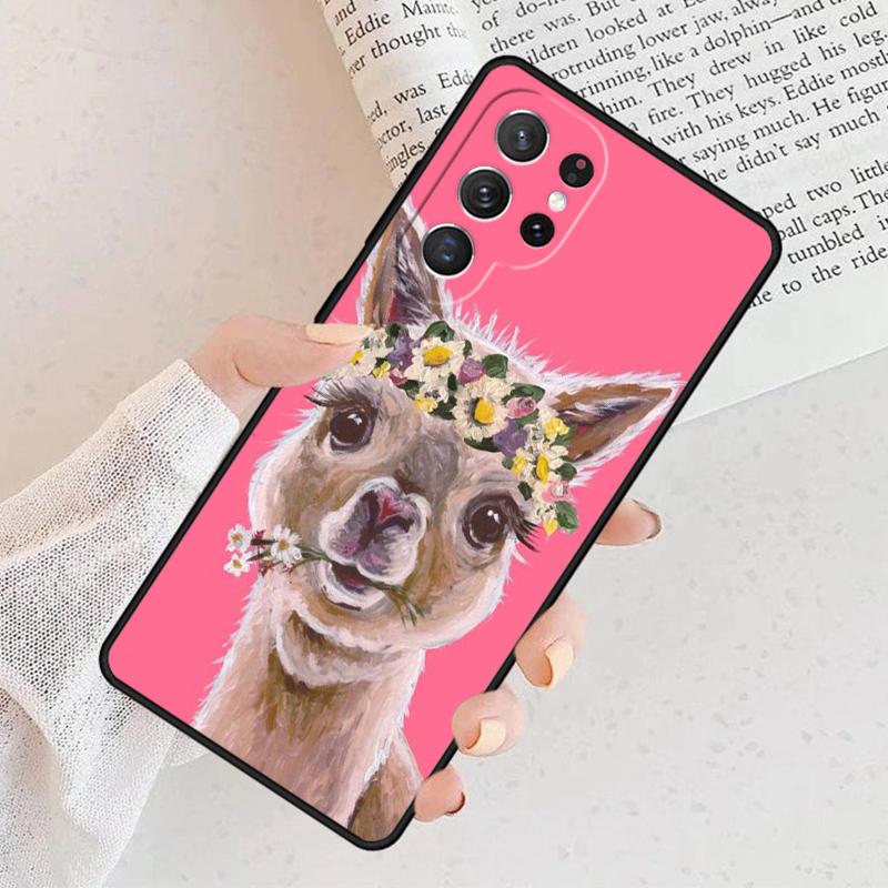 Llama Alpaca Pattern Phone Case For Samsung Galaxy S25 S23 S30 S21 S20 FE S24 S22 Note 10 20 S8 Plus Ultra Lite
